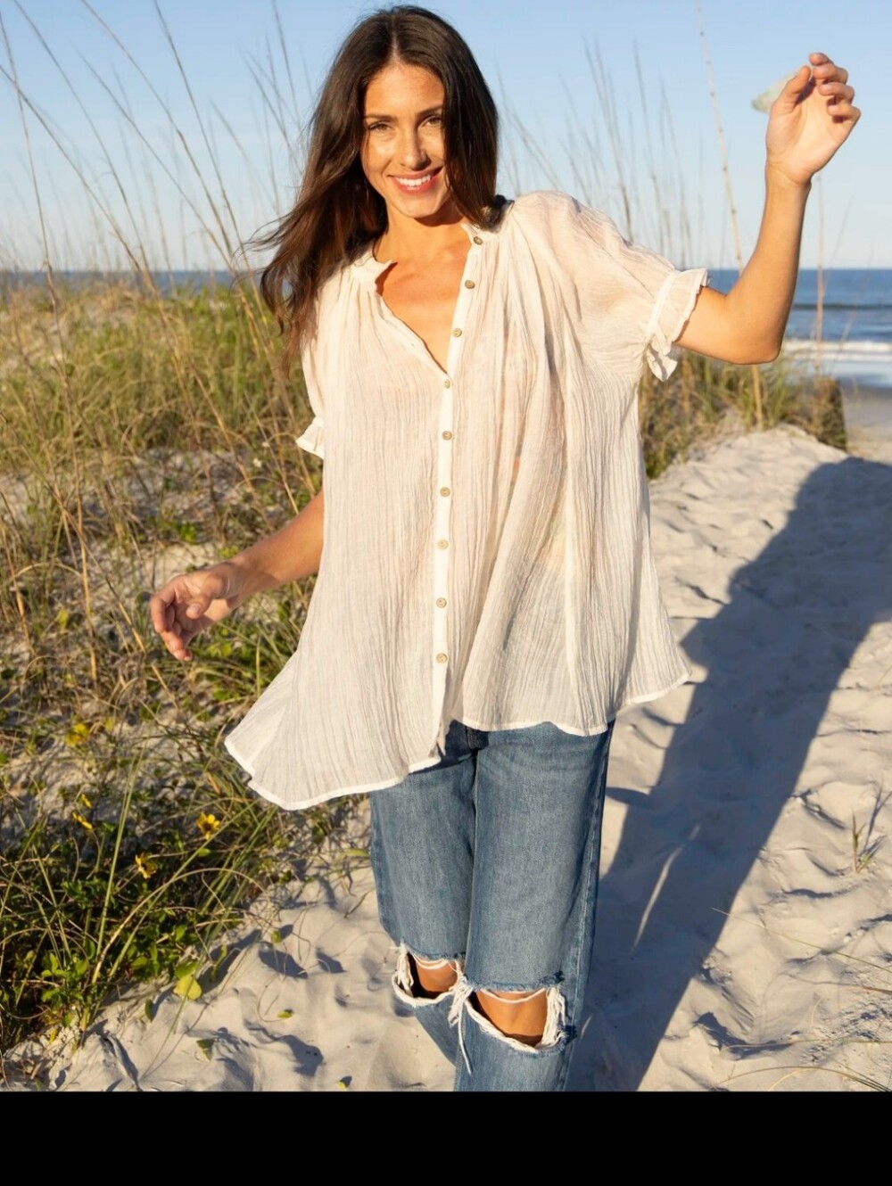 Nwt Natural Life Flowy Top M